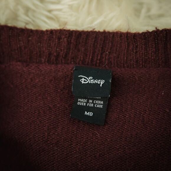 Disney Size Medium M Red Disney Princess Embroidered Patches Open Long Cardigan - Picture 7 of 10